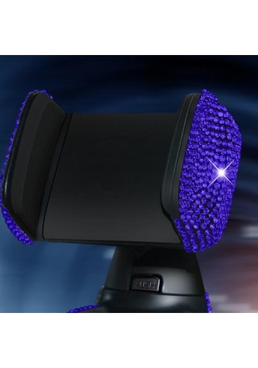 Telefon Desteği 360 Derece Döndürülebilir Süs Elmaslı Araba Gösterge Paneli Cep Telefonu Beyaz