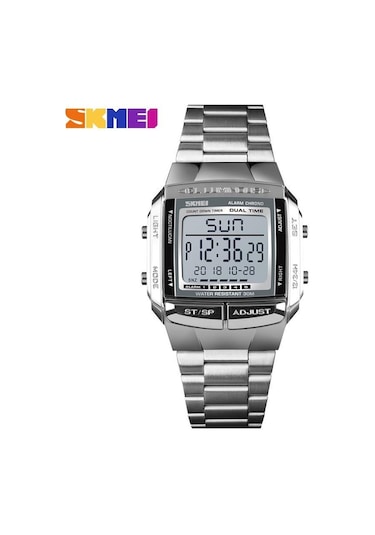Gümüş Skmeı Spor Saat Erkekler Dijital Saat Elektronik Erkek Saatler Top Marka Lüks Su Geçirmez Erkek Izle