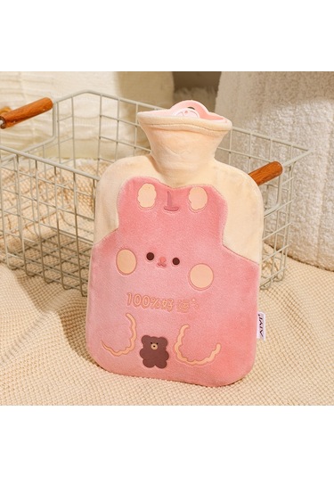 Zs103 Karikatür Peluş Su Dolu Patlamaya Dayanıklı Sıcak Su Torbaları, Özellik: Pembe Şanslı Tavşan 1000ml
