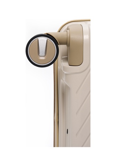 Elatae Exclusive Pro Polipropilen Kırılmaz 3'lü Valiz Seti Büyük - Orta Boy Ve Makyaj Çantası Bej - Vizon 5239 Bej - Vizon