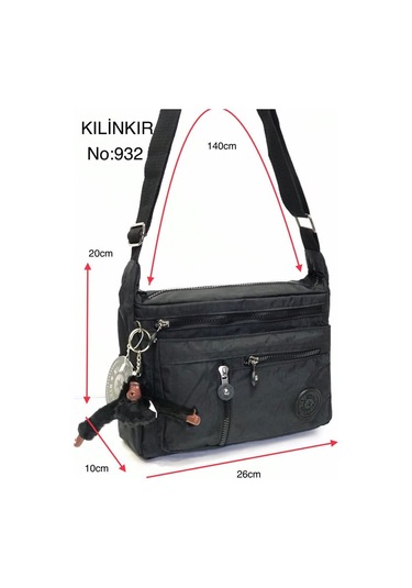Kadın Klinkır Postacı Çanta Çok Cepli Çapraz Siyah