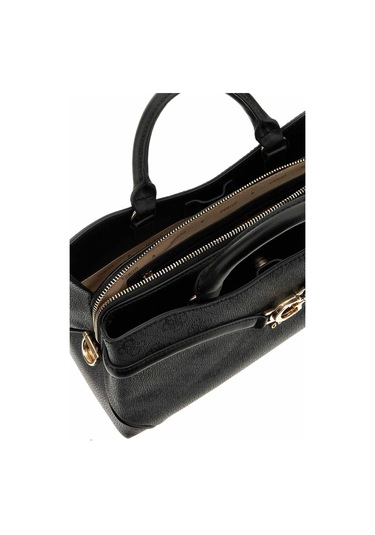 Kadın Monogram Desenli Kanat Detaylı El Çantası - Antrasit Antrasit