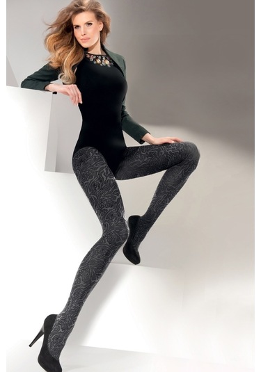 Gabriella Siyah 3D Dokuma Külotlu Çorap Bonita Nero