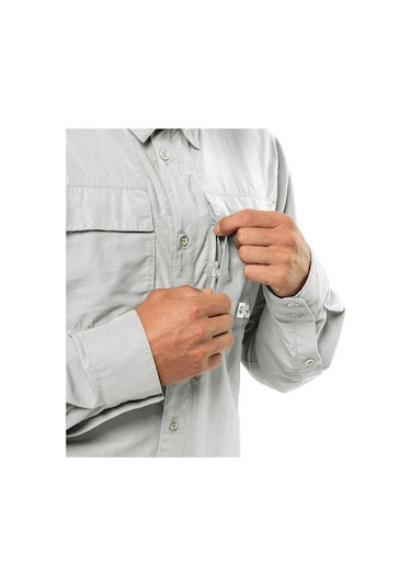 Jack Wolfskin Jack Wolfskın Erkek Barrıer L/s Shırt M Gömlek Cool Grey 1404101- 001