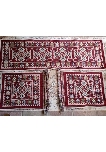 Parlak Dokuma Oto Koltuk Kilim Bordo