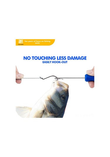 Reedark Mavi Çok İşlevli Balık İğnesi Çıkarıcı - Ince Gırtlağa Uygun, Paslanmaz Çelik & Abs Malzeme, 6.9 İnç Taşınabilir Olta Aleti Tekli Paket