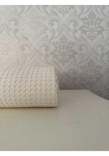 Premium %100 Pamuk Çift Kişilik Yazlık Pike, Yatak Örtüsü, Terletmez Kumaş Krem Renk 240x200cm Krem