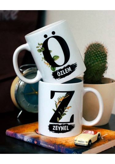 Özel İsimli 2li Porselen Kupa Setii