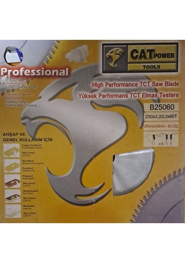 Sunta - Ahşap Elmas Daire Testere 250 Mm X 30 Mm - 60 Diş Elmas Testere Cat