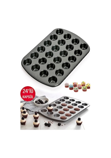 Muffin Kalıbı 24'lü Cupcake Kapsülü Fırın Mini Kek Browni Kekstr