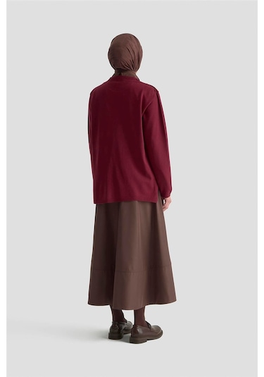 Armine Başak Desenli Kazak 25kd7006 Bordo Bordo