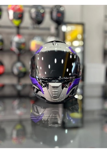 Mt Thunder 4 Sv Valıant B2 Kapalı Kask Şeffaf Vizör Mor