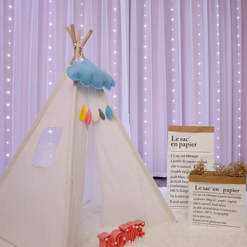 Youtek Pembe Güneş Enerjili Led Perde Işığı 3x2m 200led Kumandalı 8 Fonksiyonlu Ev Dekorasyonu Halka Taklı Diğer