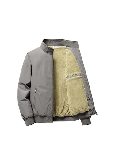 Ghassy Co Erkek Su İtici İçi Peluş Astarlı Ultra Isı Yalıtımlı Dik Yaka Mont Vizon