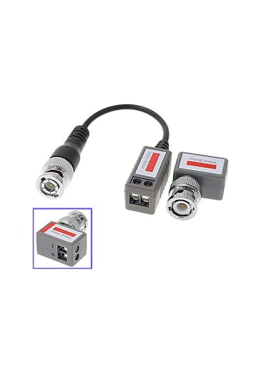 Sones 1 Kanal Pasif Bnc Ağ Video Balun Alıcı-verici Gri