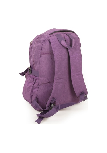 571 Krinkıl / Klinkır Su Geçirmez Hafif Çok Gözlü Orta Boy Okul, Spor, Sırt Çantası Mor 3d