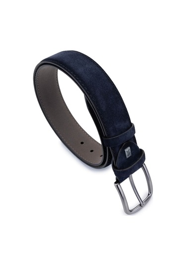 Tamer Tanca Erkek Hakiki Deri Lacivert Süet Spor Kemer 171 2003 Erk Kmr Y25 Lacı Suet Lacivert