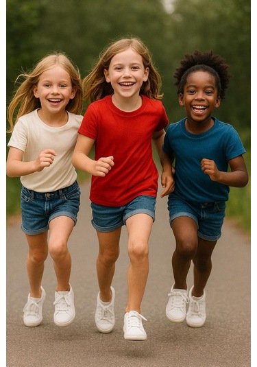 Çocuk Basic T-shirt Kız - Erkek Unisex %100 Pamuk 3'lü Süper Paket K-10