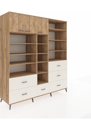 Kronos Dolap 17 Raflı 6 Çekmeceli 3 Kapaklı 220x59x243 Çam-çam/aytaşı Atlas Çam/aytası