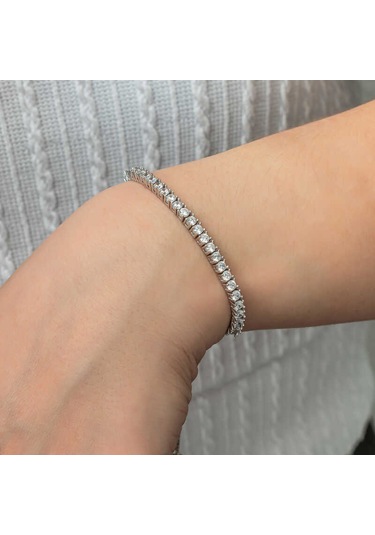 Gümüş Su Yolu Asansörlü Kadın Bileklik Gümüş