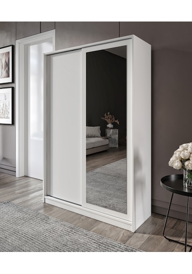 %100 Mdf Aynalı Sürgülü Dolap Portmant