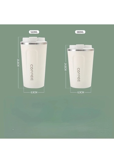 350 Ml/500 Ml Paslanmaz Çelik Kahve Fincanı Seyahat Termal Kupa Diğer Siyah