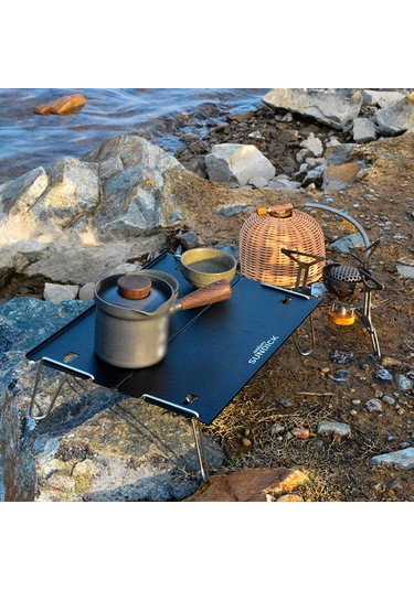 Wezone Alüminyum Çelik Çadır Masası, Taşınabilir Katlanabilir Piknik Masağı, Hafif Kahve Masası, Gri/siyah Seçenekli Gri