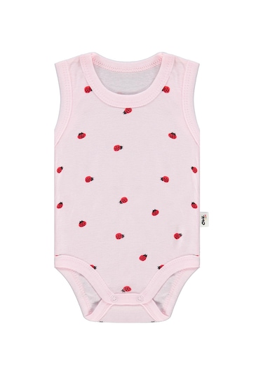 Civil Baby Uğur Böceği Empirme 0-48 Ay Çıtçıtlı Badi - Pembe