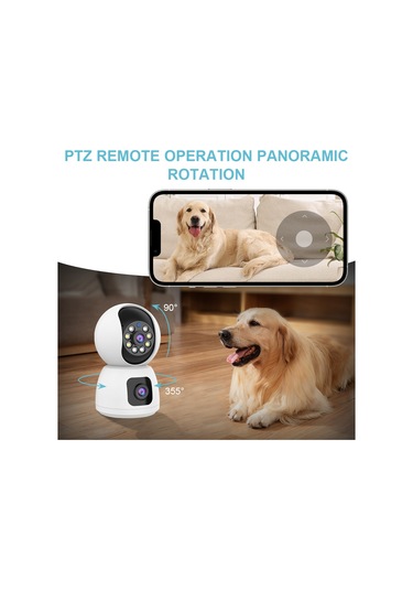 Tenfowee Akıllı Wifi Güvenlik Kamerası: Çift Lens, Renkli Gece Görüşü, İki Yönlü Ses, Hareket Algılama, Dahili/harici Kullanım Beyaz