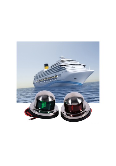 Shineyee Deniz Gemisi Navigasyon Lambası, 16 Ledli Kırmızı+yeşil , Paslanmaz Çelik, Su Geçirmez Ip68, Kolay Montaj, 2 Adet Set