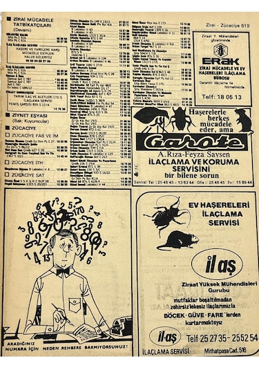İzmir 1982-1983 Meslek Reklam İlanı Efemera S619