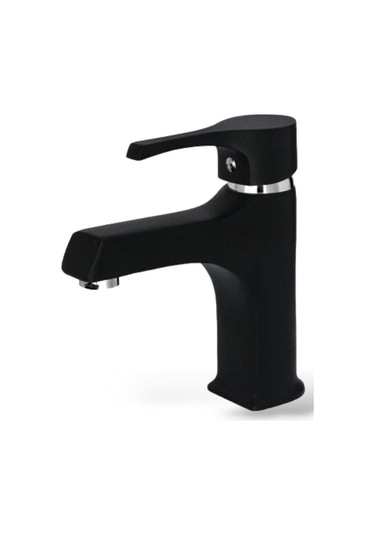 Sardıcı Detaylı Lotus Sabit Aç - Kapa Lavabo Bataryası Siyah Krom