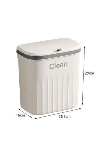Suntek Magideal Duvara Monte Çöp Kutusu Mutfak Kamp Banyo Yurt Beyaz-12l Beyaz