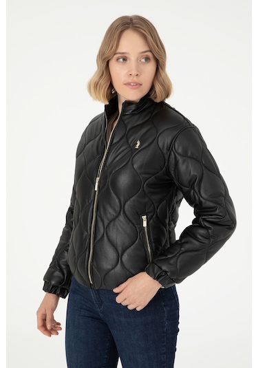 U.s. Polo Assn. Kadın Siyah Deri Mont-kaban 50297262-001 001sıyah
