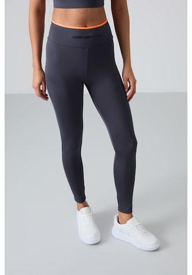 Tommylife Antrasit Esnek Standart Fit Performans Kadın Tayt Takım - 95333
