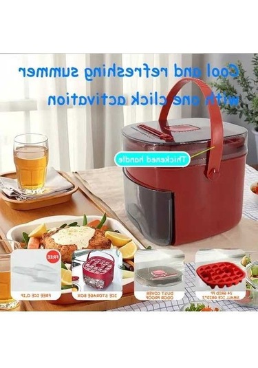 Fastbuy Challenger Taşınabilir Buz Makinesi, Alev Kırmızısı, Büyük Kapasiteli, Çift Katmanlı, Elektriksiz, Tasarım, Kullanış Kırmızı