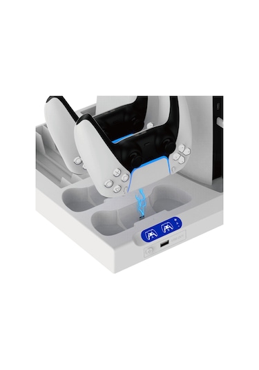 İpega Ps5 Slim Dijital/ps5 Slim Disk Multifonksiyonel Şarjlı,soğutucu Fanlı,vr Standlı Cd Raf Stand