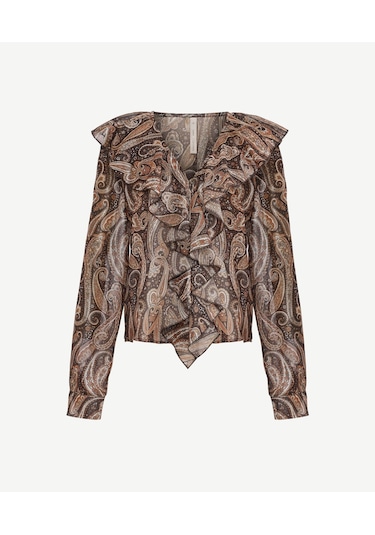 Yargıcı Regular V Yaka Uzun Kol Bluz 25kkbl6016x 003 Kahverengi