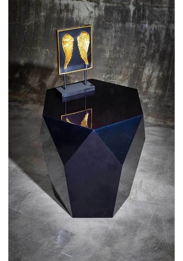 Avatar Yan Sehpa Koltuk Sehpası Metalik Boya Mor