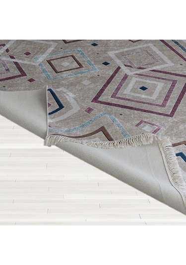 Dekoratif Milena Model Kaydırmaz Dot Taban Halı Çok Renkli