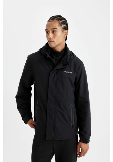 DeFactoFit Su İtici Mont Normal Kesim Kapüşonlu Fermuarlı Cepli C6047AX24AUBK81