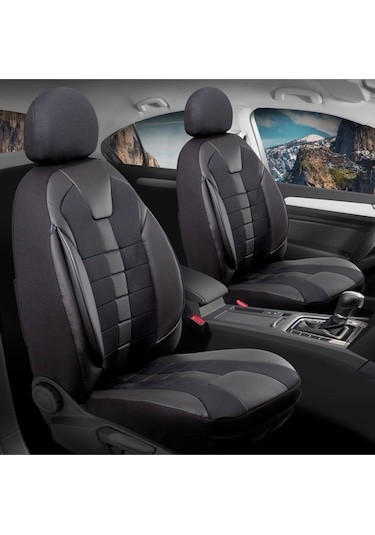 Fiat Egea Hatchback Uyumlu Oto Koltuk Kılıfı Deri, Kumaş Vista Tam Siyah