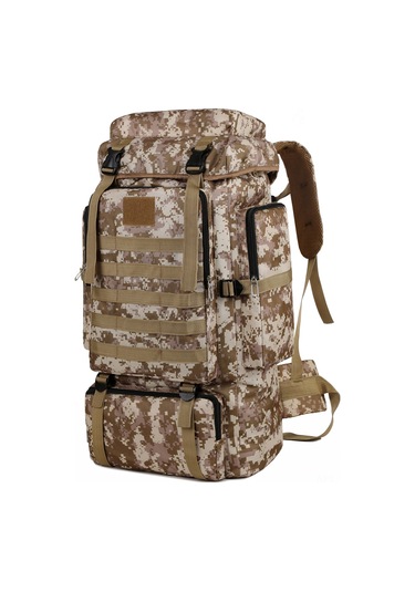 Jeehugo Geniş Kapasiteli Outdoor Sırt Çantası - 65 Cm Boy - Organize Depolama Bölümleri - Kamuflaj 2 Desenli Çok Renkli