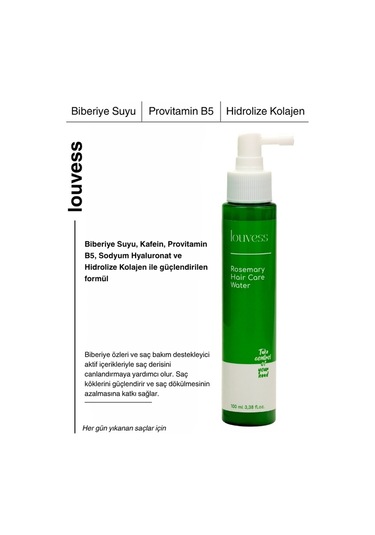 Louvess Biberiye Suyu Biberiye Özü Provitamin B5 Kolajen 100 ML