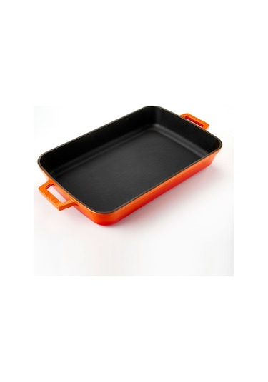 Lava Döküm Dikdörtgen Tepsi 26X40 CM Turuncu... Turuncu