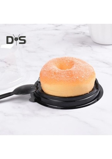 Novahub 50 Adet Şeffaf Mooncake Kutusu Yuvarlak Derin Cupcake Kabı, Mutfak Aksesuarları, Pet Malzeme, Siyah, 12cm X 8cm, Multifonksiyonel, Restoran, Kafe İçin Siyah