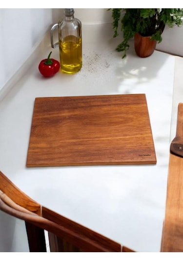 Eksiz Masif Doğal Ahşap Kesme Sunum Doğrama Tahtası