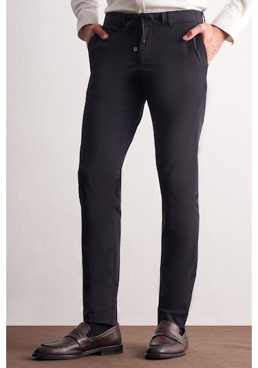 Lacivert Yan Cep Düz Paça Slim Fit Chino Casual Pantolon 1003255158 Lacivert