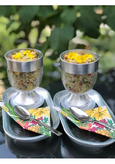 Gümüş Varak Bant Sunumluk Sosluk Çerezlik Ve Tabak Cam 2'li Set