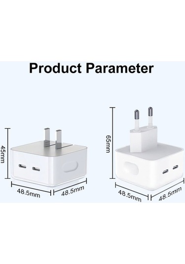 50 W Çift Usb-c Bağlantı Noktalı Güç Adaptörü